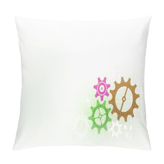 Personality  Backdrop With Gears And Cogwheels Pillow Covers