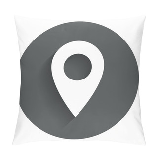 Personality  Map Pointer Icon. GPS Location Symbol. Pillow Covers