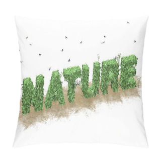Personality  Nature Logo From Green Ivy Leaves Separated On White Background Pillow Covers
