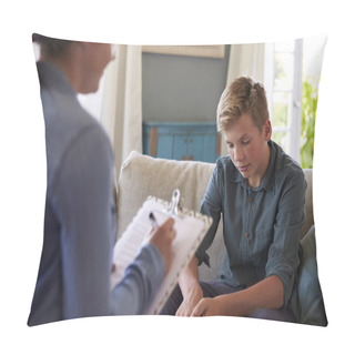 Personality  Boy Talking With Counselor   Pillow Covers