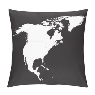 Personality  Black And White Map Of North America Pillow Covers