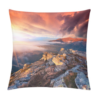 Personality  Landscape In The Mountains. Sunrise Pillow Covers