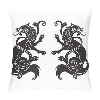 Personality  Two Wolves Of Odin - Geri And Freki, Scandinavian And Celtic Style Pillow Covers
