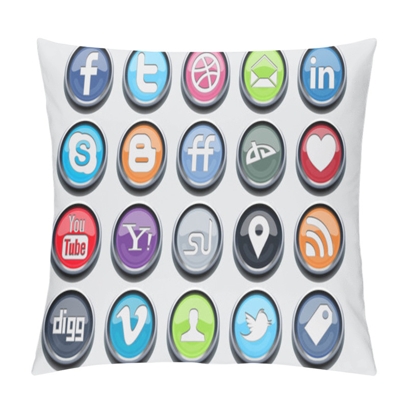 Personality  20 social media classic icons pillow covers
