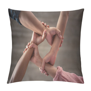 Personality  The Power Of Teamwork, The Synergy Of The Team To Build Support And Set Goals. Pillow Covers