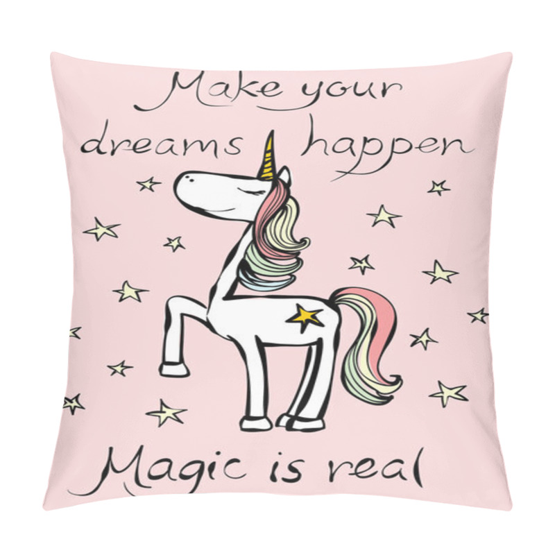 Personality  Vintage poster with stylish unicorn pillow covers