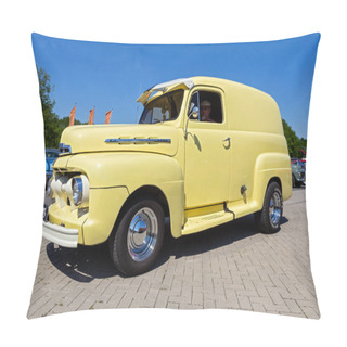 Personality  Classic 1951 Ford F1 Pick-up Truck On The Parking Lot. Rosmalen, The Netherlands - May 8, 2016 Pillow Covers