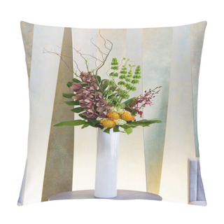 Personality  Floral Arangement With Cymbidium, Hydrangea, Orchids, Moluccella Pillow Covers