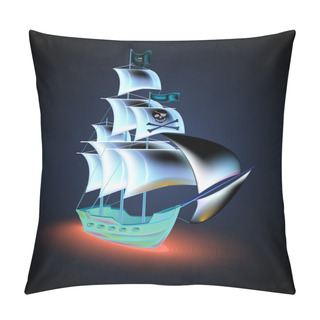 Personality  Pirate Ship Vector Illustration Pillow Covers