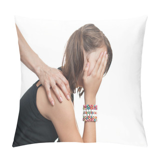Personality  Teen Girl In Depression Pillow Covers