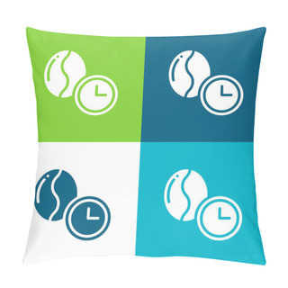 Personality  Bean Flat Four Color Minimal Icon Set Pillow Covers