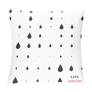 Personality  Black Drop Icon On A White Background Pillow Covers
