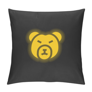 Personality  Bear Market Yellow Glowing Neon Icon Pillow Covers