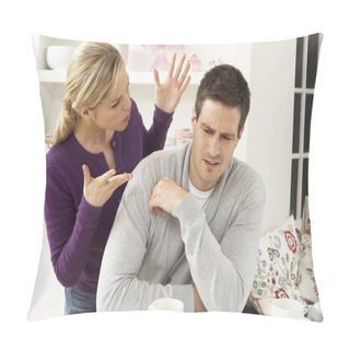 Personality  Couple Having Argument At Home Pillow Covers