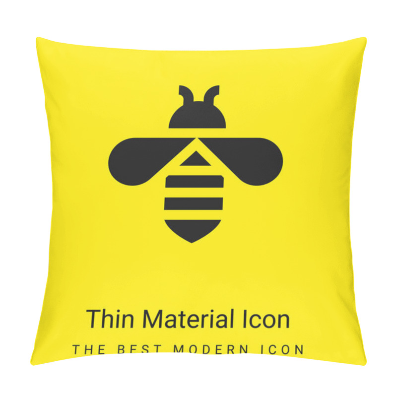 Personality  Bee Minimal Bright Yellow Material Icon Pillow Covers