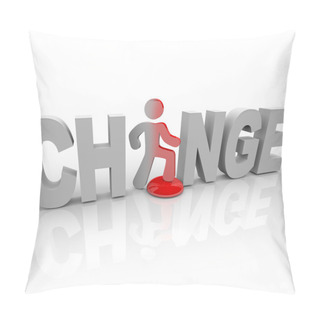 Personality  Change - Man In Word Steps On Button Pillow Covers