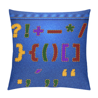Personality  Vector Jeans Punctuation Marks And Signs Pillow Covers