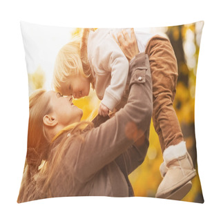 Personality  Young Mother Rising Baby Up Pillow Covers