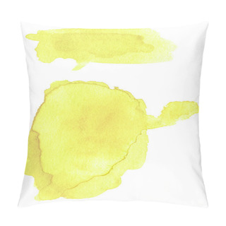 Personality  Abstract Yellow Watercolor Round Spot Pillow Covers