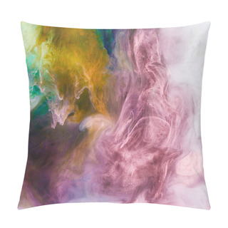 Personality  Creative Background With Violet And Orange Flowing Paint Pillow Covers