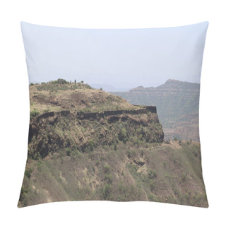 Personality  Dried Hills Surrounding Sinhagad Fort Exploring The Surroundings Of Sinhagad Fort In Pune Pillow Covers