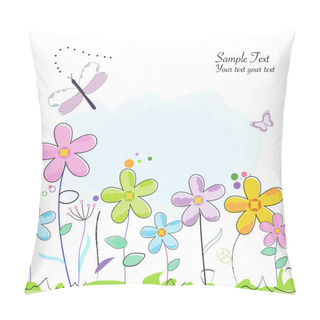 Personality  Colorful Abstract Summer Flower Greeting Card Pillow Covers