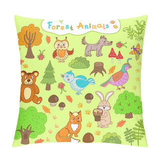 Personality  Collection Of Forest Animals Pillow Covers