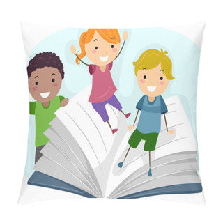 Personality  Children Playing With A Book Pillow Covers