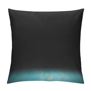 Personality  Turquoise Striped Wooden Background On Black Pillow Covers