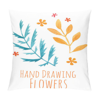 Personality  Watercolor Hand Drawing Sprigs With Leaves Pillow Covers