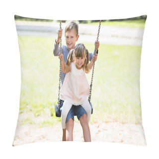 Personality  Two Children On Swing Pillow Covers