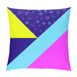 Personality  Abstract Geometric Background, Neon Memphis Style Pillow Covers