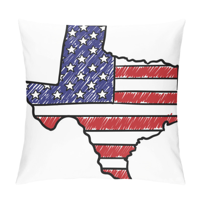 Personality  Texas is America sketch pillow covers