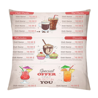 Personality  Restaurant Vertical Color Cocktail Menu Pillow Covers