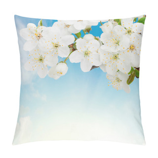 Personality  Blossoming Plum Flowers On Sky Background Pillow Covers
