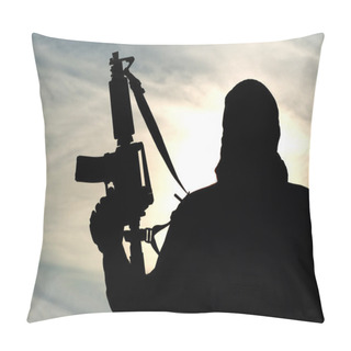 Personality  Silhouette Of Soldier Pillow Covers
