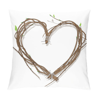 Personality  Heart Woven Of Twigs Pillow Covers
