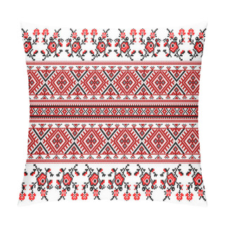 Personality  Tribal Pattern ( Assamese Pattern ) Of Northeast India Which Is Used For Textile Design In Assam Gamosa , Muga Silk Or Other Treditional Dress.similar To Ukrainian Pattern Or Russian Pattern. Pillow Covers