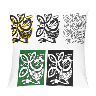 Personality  Heron Bird In Celtic Ornament Pillow Covers