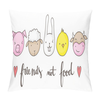Personality  Friends Not Food Pillow Covers