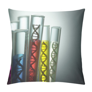 Personality  Test Tube With Dna Inside Pillow Covers