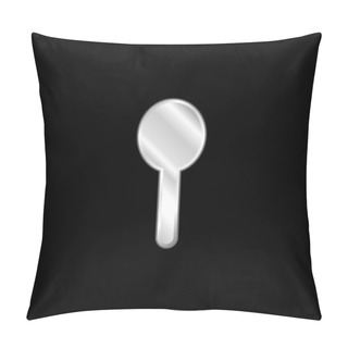 Personality  Black Silhouette Shape Of An Object Like A Spoon Silver Plated Metallic Icon Pillow Covers