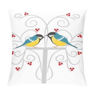 Personality  Two Tits On The Branch Pillow Covers