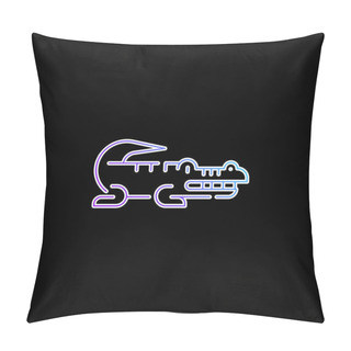 Personality  Alligator Blue Gradient Vector Icon Pillow Covers