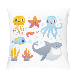 Personality  Cartoon Sea Animals Set  Pillow Covers