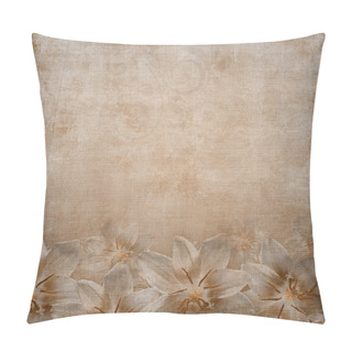 Personality  Greeting Or Invitation Card Background With Lily Flowers Pillow Covers
