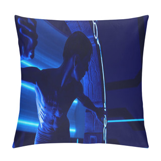 Personality  Science Fiction Concept, Humanoid Alien Looking Out Experimental Equipment In Futuristic Laboratory Pillow Covers