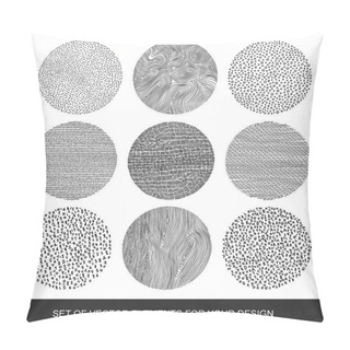 Personality  Set Arbitrary Hand Drawn Textures And Brushes. Vector Collection Pillow Covers