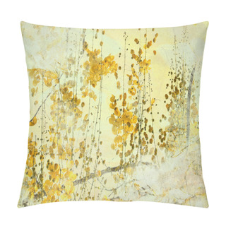 Personality  Yellow Flower Grunge Art Background Pillow Covers