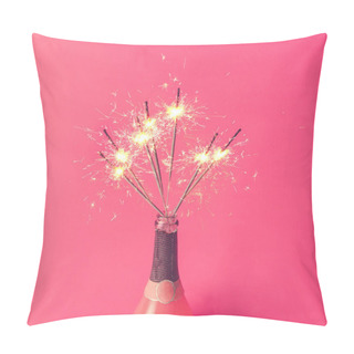 Personality  Champagne Bottle With Sparklers Pillow Covers